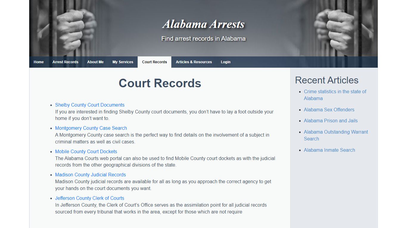 Court Records - Alabama Arrests